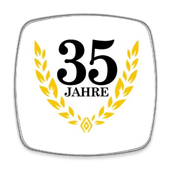 Jubiläum 35 Jahre Lorbeerkranz - Viereckiger Kühlschrankmagnet - Weiß - Vorne