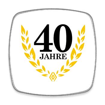 Jubiläum 40 Jahre Lorbeerkranz - Viereckiger Kühlschrankmagnet - Weiß - Vorne