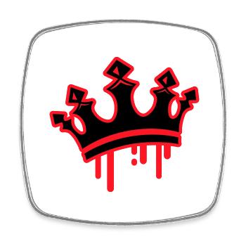 Symbole du roi de la couronne - Magnet carré - blanc - Devant