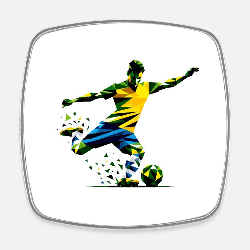 Soccer Brazil - Square fridge magnet - white