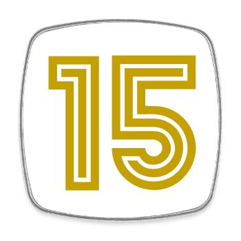 15. 15 YEARS. 15th ANNIVERSARY. 15 YEAR ANNIVERSARY. - Square fridge magnet - white - Front