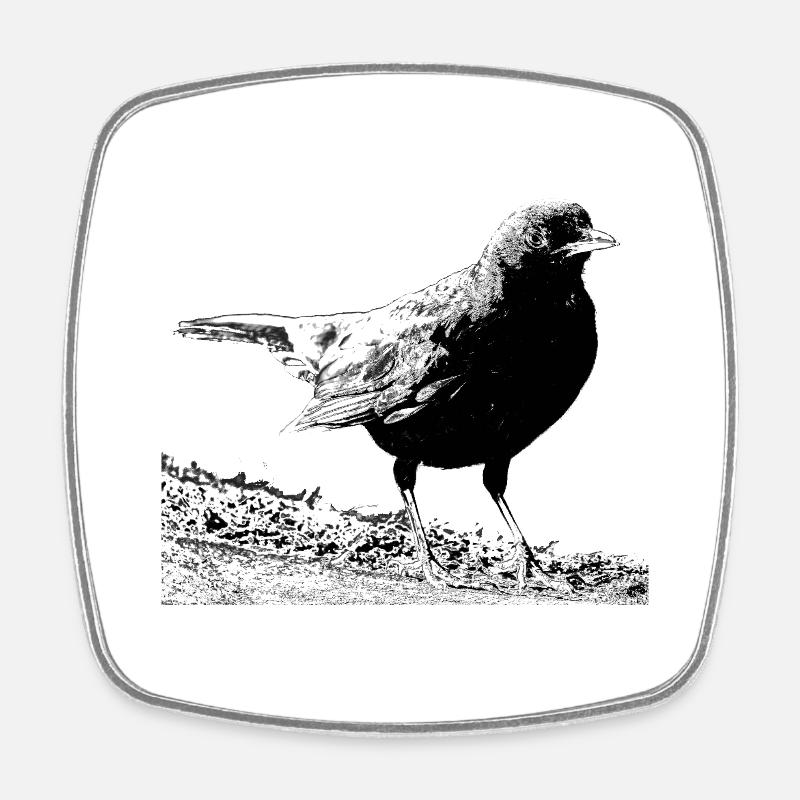 Blackbird, A730357 - Square fridge magnet - white