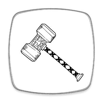 Dwarf Battle Hammer - Square fridge magnet - white - Front