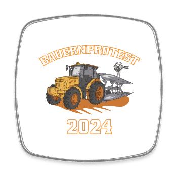 BAUERNPROTEST 2024 Landwirt Bauern Demo - Viereckiger Kühlschrankmagnet - Weiß - Vorne