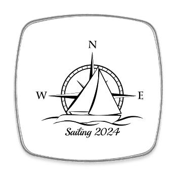 Sailing 2024 - Viereckiger Kühlschrankmagnet - Weiß - Vorne