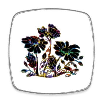 Flowers - Square fridge magnet - white - Front