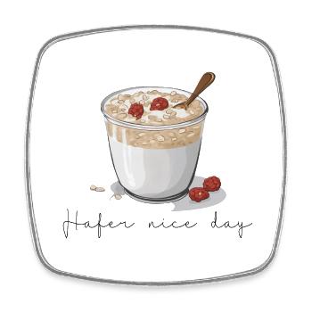 Hafer nice day Overnight Oats Topping Himbeere - Viereckiger Kühlschrankmagnet - Weiß - Vorne