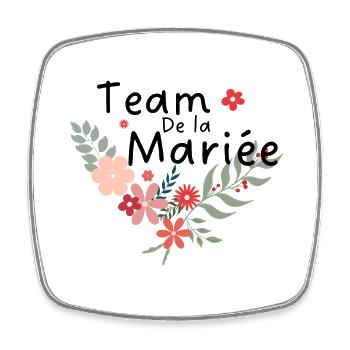 Floral Bridal Team-Bride Team - Square fridge magnet - white - Front