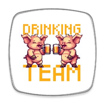 Pig Drinking Team Beer Party - Magnet carré - blanc - Devant