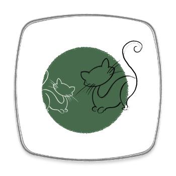 Katzen - Viereckiger Kühlschrankmagnet - Weiß - Vorne