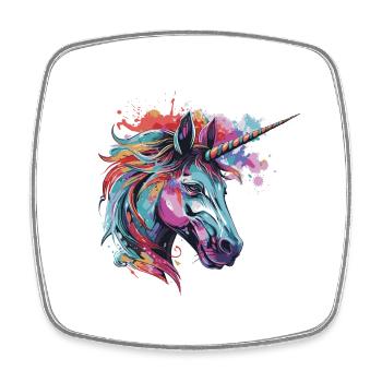 Unicorn Head Portrait - Square fridge magnet - white - Front