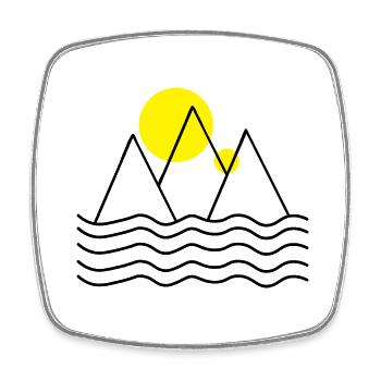 Mountains by the sea - Square fridge magnet - white - Front