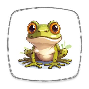 Frog Cute Logo - Square fridge magnet - white - Front