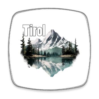Tyrol with mountains, the Loyalty of the Alps to the province of Tyrol - Square fridge magnet - white - Front