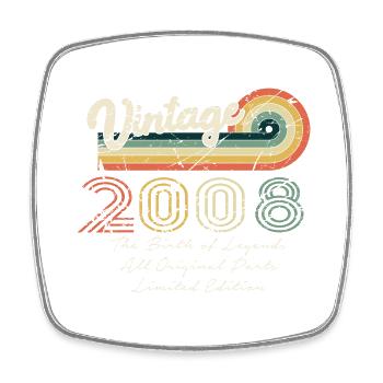 Awesome seit 2008 Jubiläum 2008 Jahrgang 200 - Viereckiger Kühlschrankmagnet - Weiß - Vorne