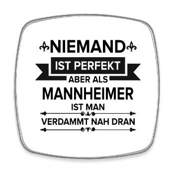 Mannheim Monnem Mannheimat - Viereckiger Kühlschrankmagnet - Weiß - Vorne