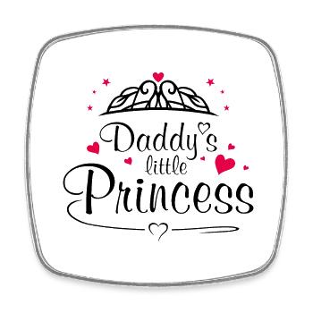 Papas kleine Prinzessin - Viereckiger Kühlschrankmagnet - Weiß - Vorne