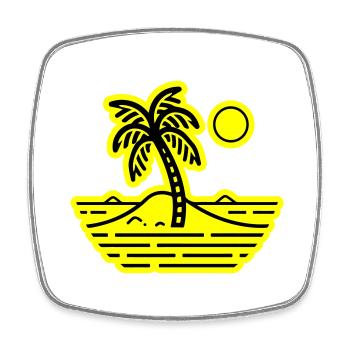 Palm trees symbol island summer - Square fridge magnet - white - Front
