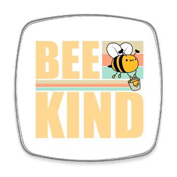 Be Kind Cute Honey Kindness Bee Love Inspirational - Square fridge magnet - white - Front