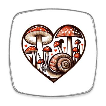 Mushroom Snail - Square fridge magnet - white - Front