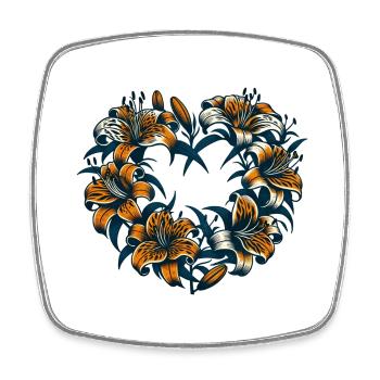 Tiger lily - Square fridge magnet - white - Front