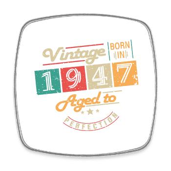 Original 1947 Vintage - 1947 Birthday Gift - Square fridge magnet - white - Front