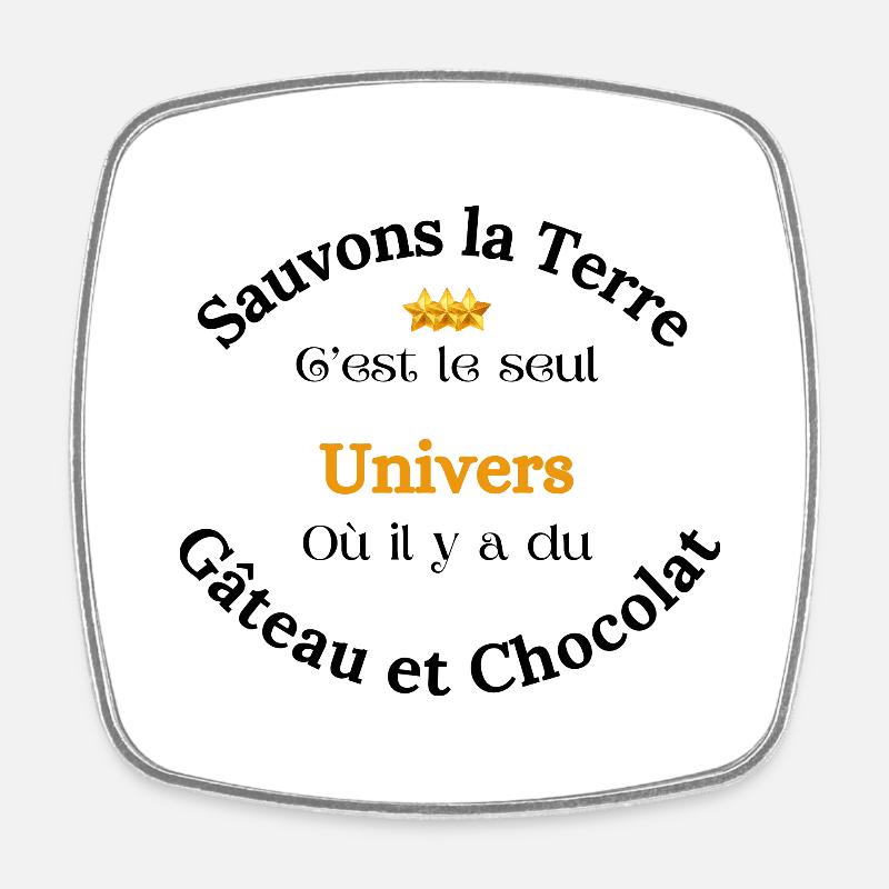 Sauvons la Terre - Magnet carré - blanc