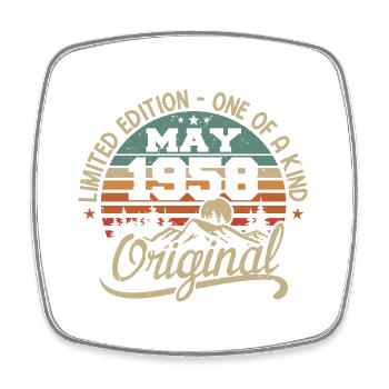 May 1958 Birthday May 1958 Gift 1958 May - Square fridge magnet - white - Front