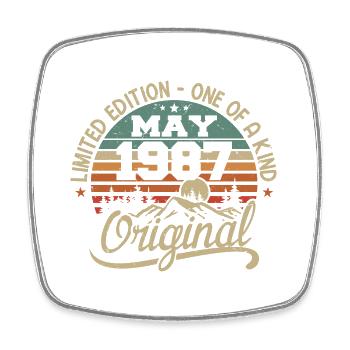 Mai 1987 Geburtstag Mai 1987 Geschenk 1987 Mai - Viereckiger Kühlschrankmagnet - Weiß - Vorne
