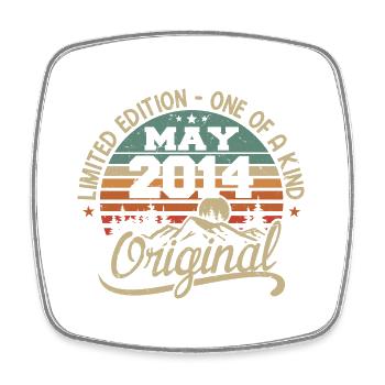 Mai 2014 Geburtstag Mai 2014 Geschenk 2014 Mai - Viereckiger Kühlschrankmagnet - Weiß - Vorne