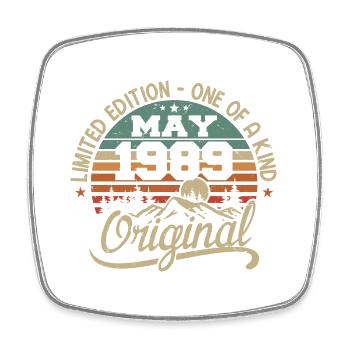Mai 1989 anniversaire Mai 1989 cadeau 1989 Mai - Magnet carré - blanc - Devant