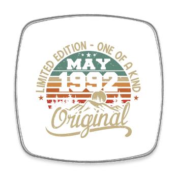 Mai 1992 Geburtstag Mai 1992 Geschenk 1992 Mai - Viereckiger Kühlschrankmagnet - Weiß - Vorne