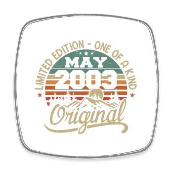 Mai 2003 anniversaire Mai 2003 cadeau 2003 Mai - Magnet carré - blanc - Devant