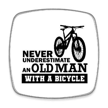 Funny Bicycle Saying - Square fridge magnet - white - Front