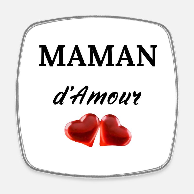 Maman D'Amour - Square fridge magnet - white