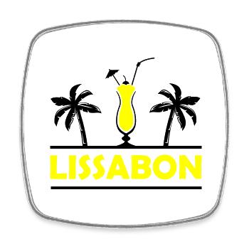 Lisbon - Square fridge magnet - white - Front