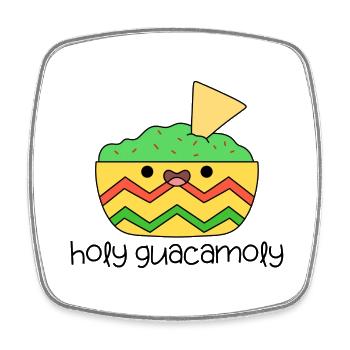 Heiliges Guacamoly Niedliches Kawaii Mexikanisches Essen - Viereckiger Kühlschrankmagnet - Weiß - Vorne