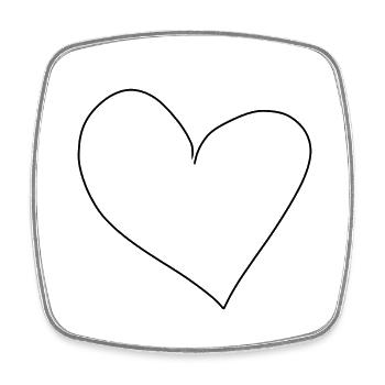 Coeur Symbole Amour - Magnet carré - blanc - Devant