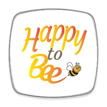To be happy - Square fridge magnet - white - Front