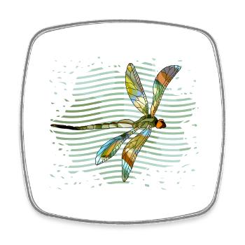 Dragonfly - Square fridge magnet - white - Front