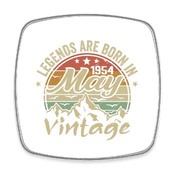 May 1954 Birthday Gift 1954 Vintage 1954 - Square fridge magnet - white - Front