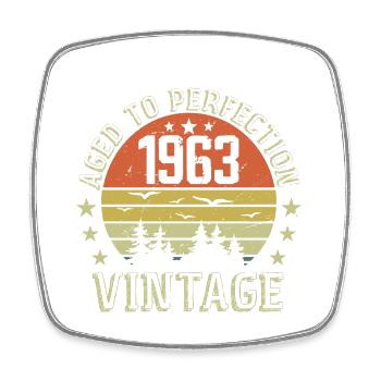 1963 Vintage Born 1963 Birthday Gift 1963 - Square fridge magnet - white - Front