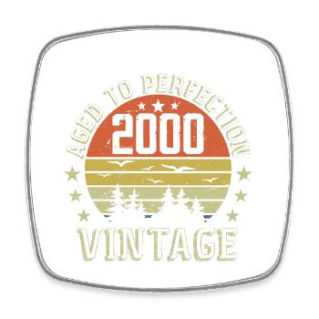 2000 Vintage Born 2000 Birthday Gift 2000 - Square fridge magnet - white - Front