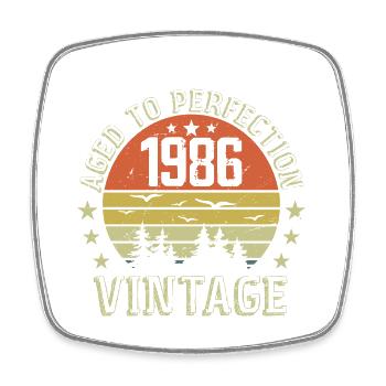 1986 Vintage Born 1986 Birthday Gift 1986 - Square fridge magnet - white - Front