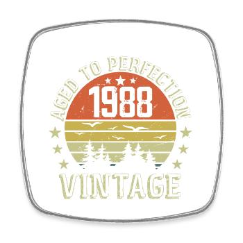 1988 Jahrgang Jahrgang 1988 Geburtstagsgeschenk 1988 - Viereckiger Kühlschrankmagnet - Weiß - Vorne