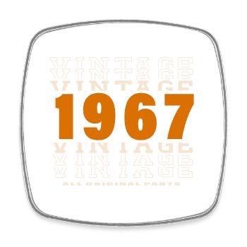 1967: Vintage - 57th Anniversary - Square fridge magnet - white - Front