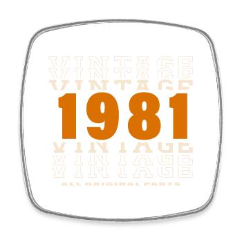 1981 : Vintage - 43e anniversaire - Magnet carré - blanc - Devant