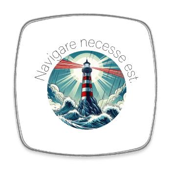 navigare necesse est - Viereckiger Kühlschrankmagnet - Weiß - Vorne