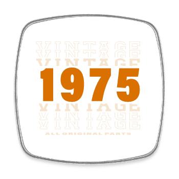 1975: Vintage - 49th Anniversary - Square fridge magnet - white - Front