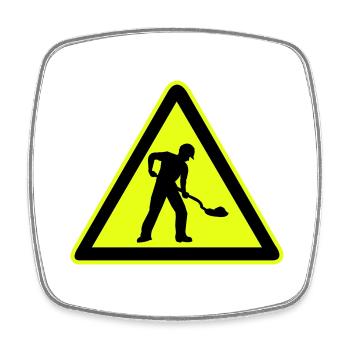 schild straßenbau baustelle 1 - Viereckiger Kühlschrankmagnet - Weiß - Vorne